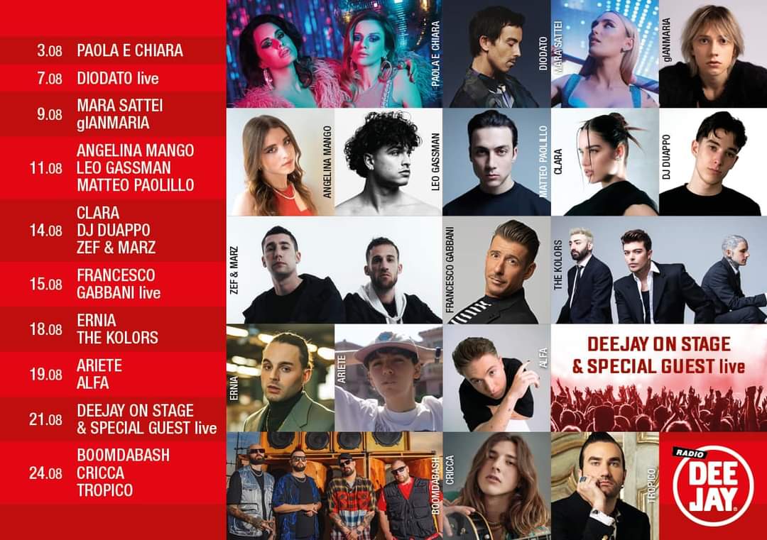 calendario dee jay on stage